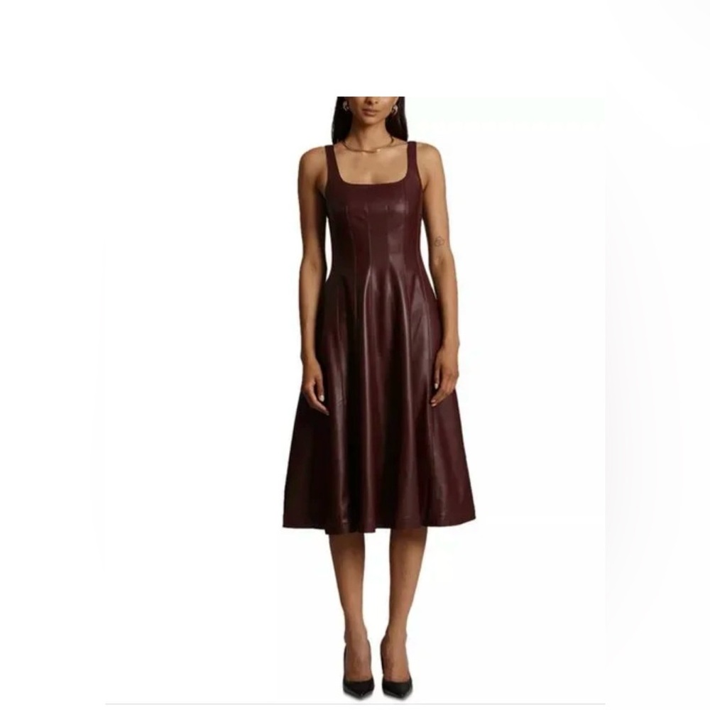 7 for all Mankind Elegant Brown Midi Dress- NWT